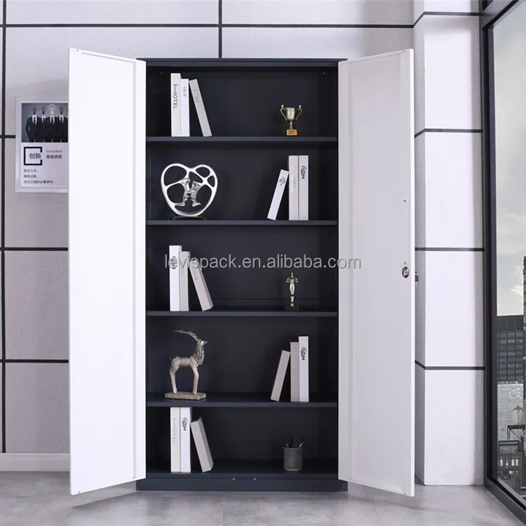 Economical office furniture cabinet manufacturers folding metal 2 door cupboard steel storage file cabinet