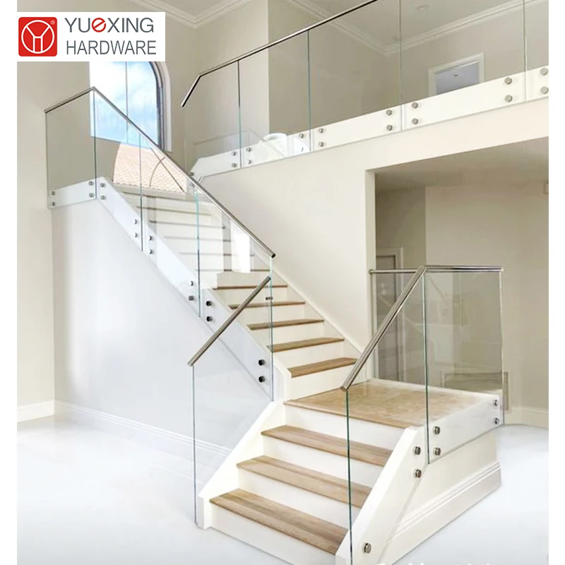 Library Modern Decking Standoff railing handrail Affordable Frameless glass railing