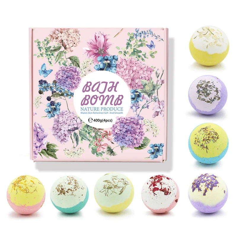 OEM Colorful Organic Spa Shower Bubble Salt Bath Fizzies Baby Bath Bomb Kit