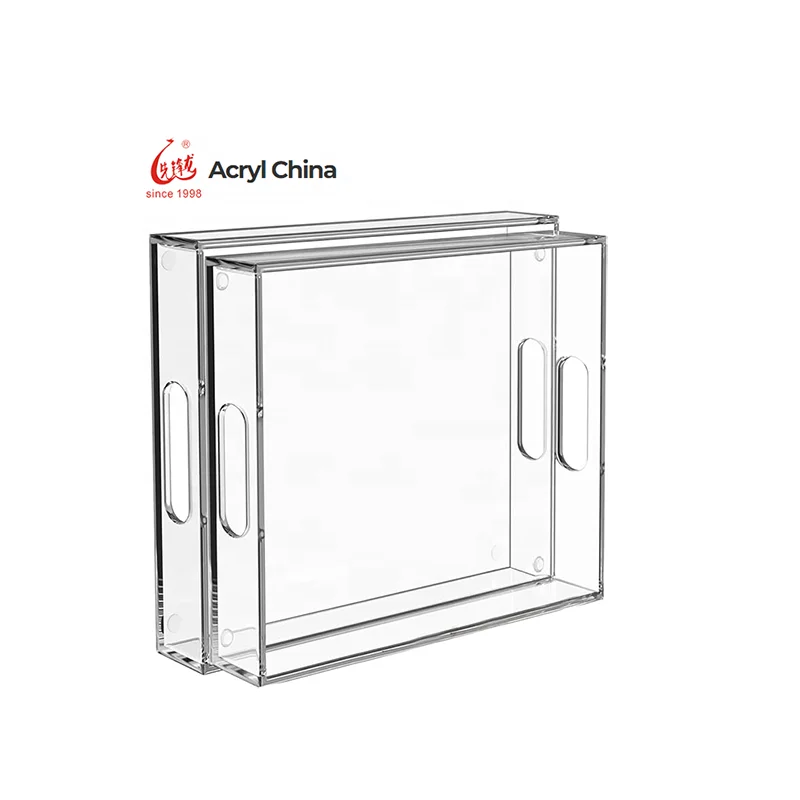 Clear Acrylic safety display rectangular lock box, jewelry display tray, with lock key and black padding