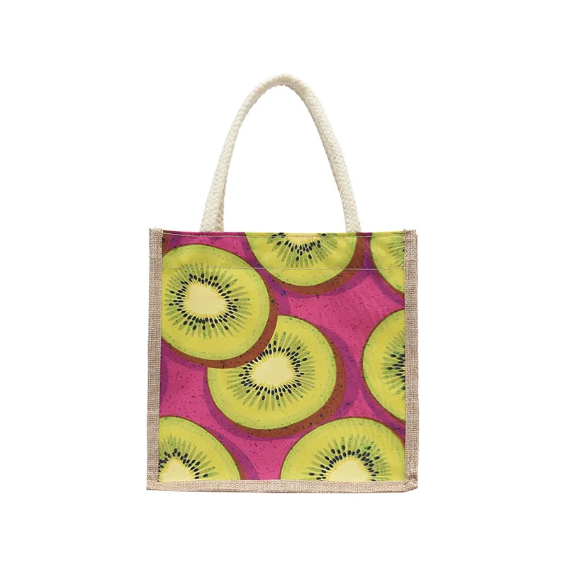 L182 wholesale ladies idyllic beach style shopping bags wholesale fruit printing portable large capacity handbag