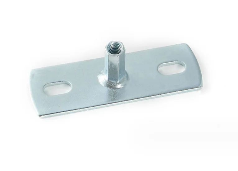 carbon steel galvanized  M8 M10 dual tapper thread female thread rod pipe ceiling flange base hanger backplate with slot hole