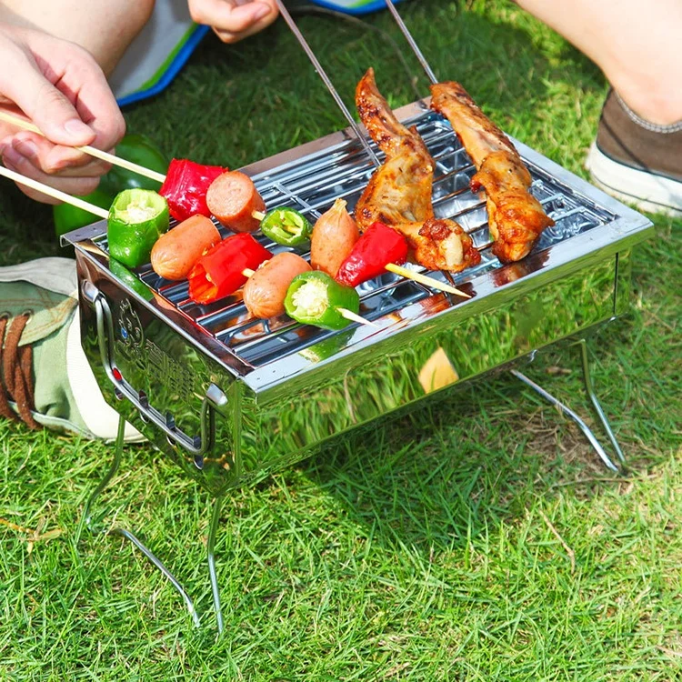 BBQ Oven Indoor and Outdoor Portable Mini Folding Pull Out BBQ Oven Household Charcoal BBQ Barbecue Equipment