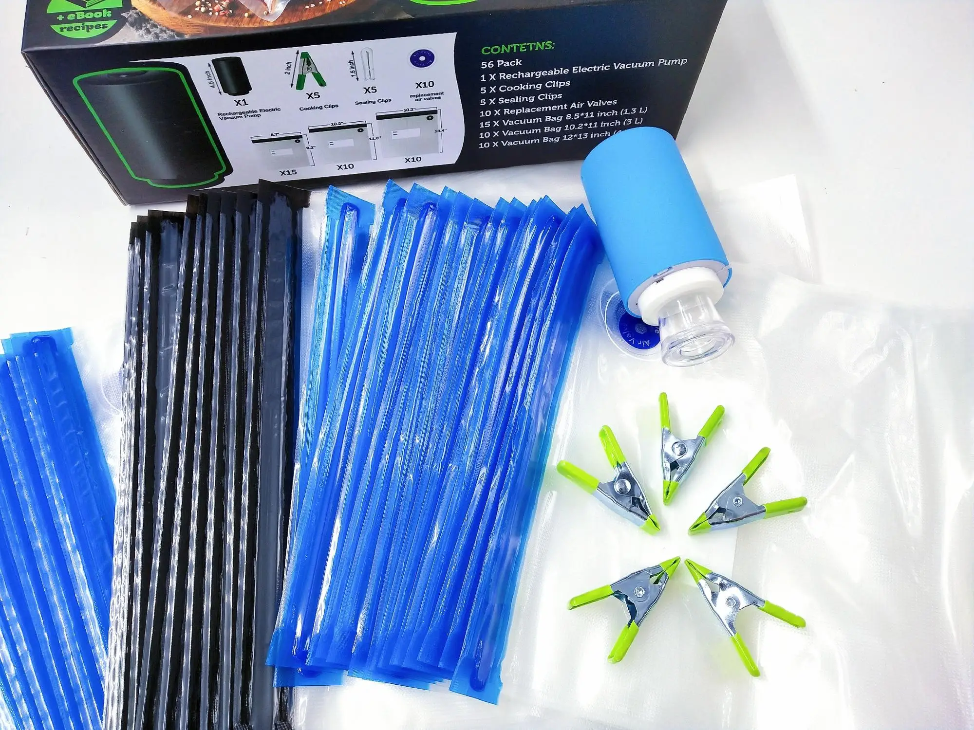 Sous Vide Bags kits Reusable Vacuum storage bag Vacuum food Zipper Bags for food preservation air valve pump