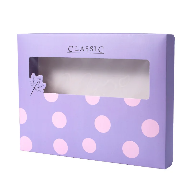 Wholesale Custom Fancy Ivory Paper Logo Printed Lingerie Boxes Bra Panties Underwear Paper Packaging Gift Boxes With Pvc Window