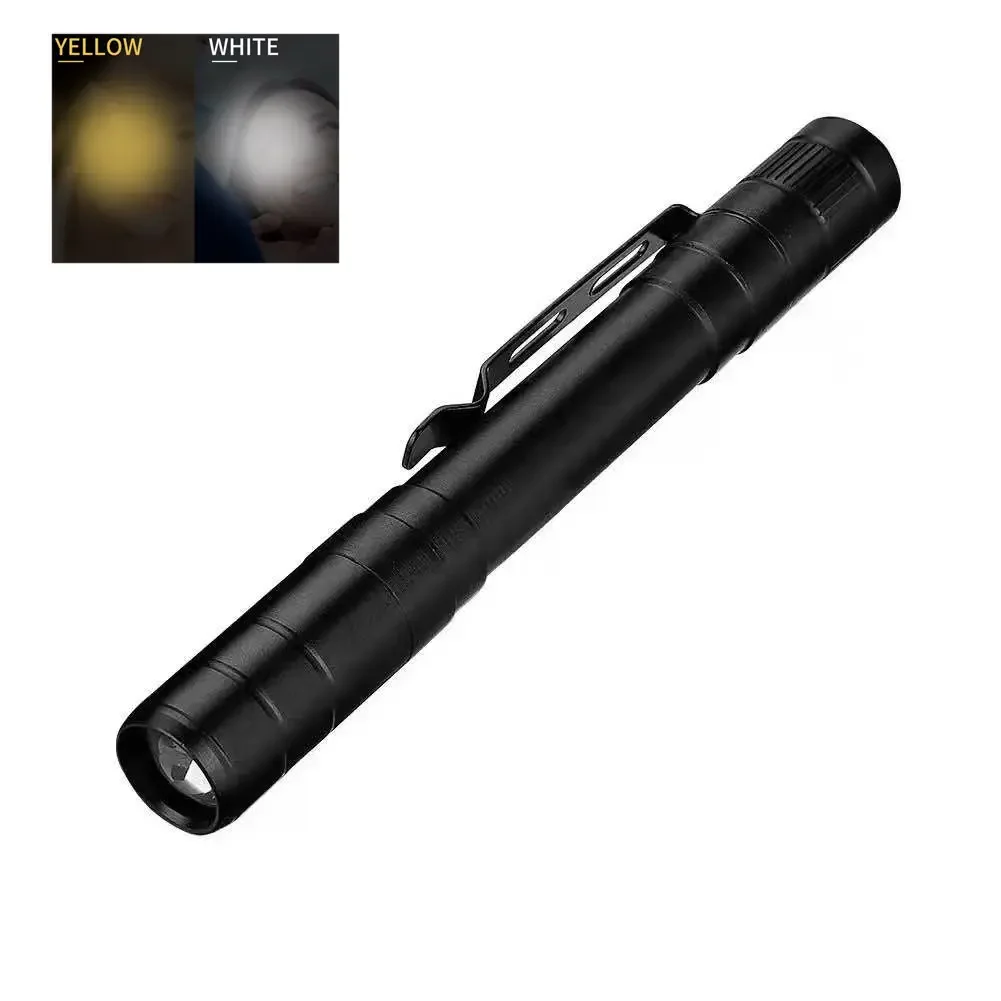 High Quality Mini Nursing LED Torch Lamp Dual Light Source Pen Light Eye Examination Aluminum Body Handy Medical Emergency LED
