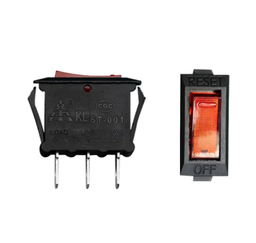 Electrical Overload disconnect breaker  power circuit protector breaker RESET OFF with illuminated indicators red blue