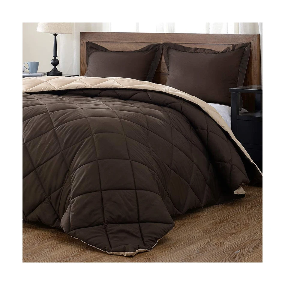 Grey Comforter Queen Set  Cationic Dyeing Queen Comforter with Pillow Shams