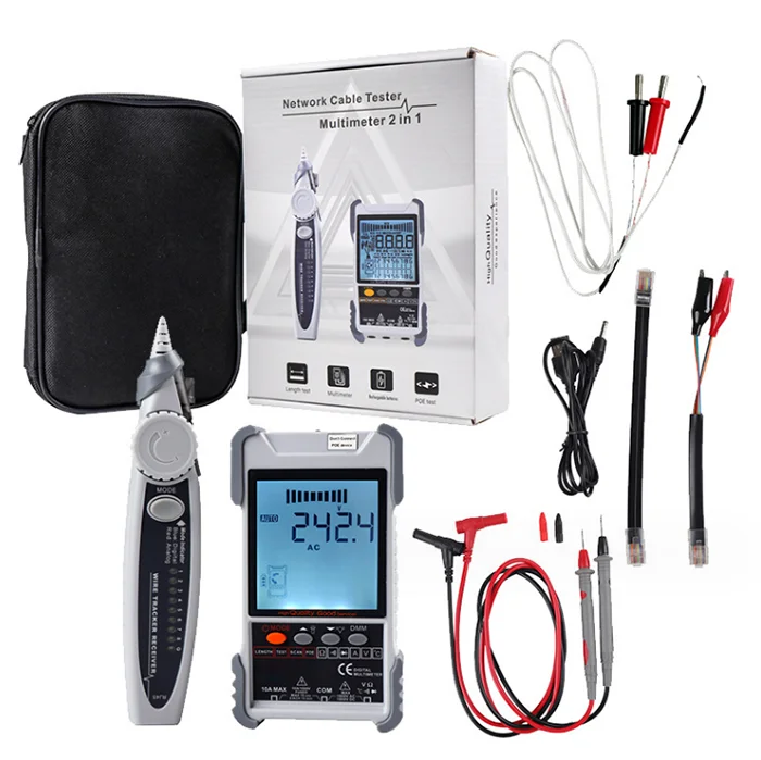 ET616 /ET618 Network Cable Tester Analogs Digital Search POE Test Cable Pairing Sensitivity Adjustable Network Cable Tester