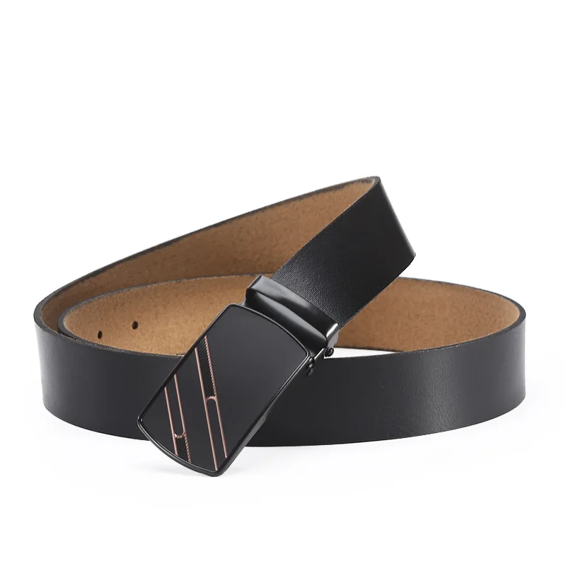 Adjustable Men Belt  Wholesale High Quality Stron Smooth Buckle TPU Waistband Simple All-Match Trouser Belts