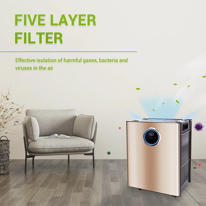 Commercial Activated Carbon Filter Air Purifiers Home Appliance Plasma Ionizer UVC Air Purifier