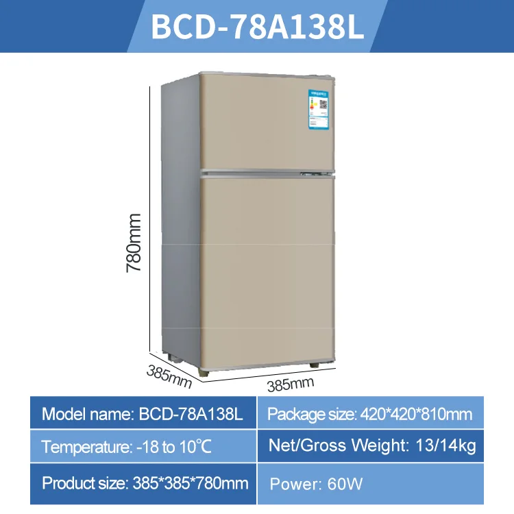 Factory Price Hotel Fridge Home Use Compact Refrigerator Fridge Double Door Fridges Refrigerator for Homes Compact Refrigerator