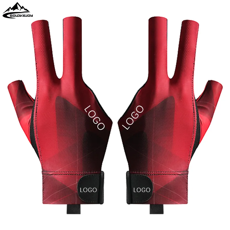Hot Sales Customized Logo Snooker Glove Man Cue 3 Fingers Billiard Gloves Woman Pool Table Accessories