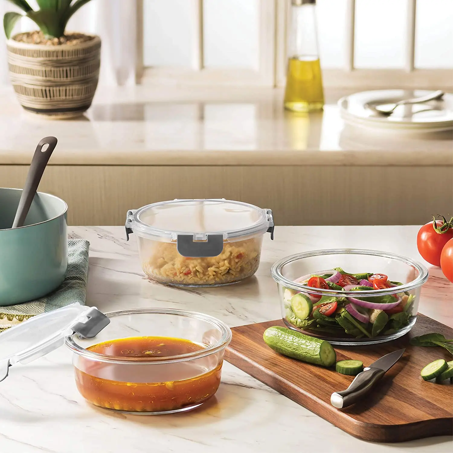Meal Prep Glass Containers for Food Storage with Lids Glass Food Storage Containers with Lids