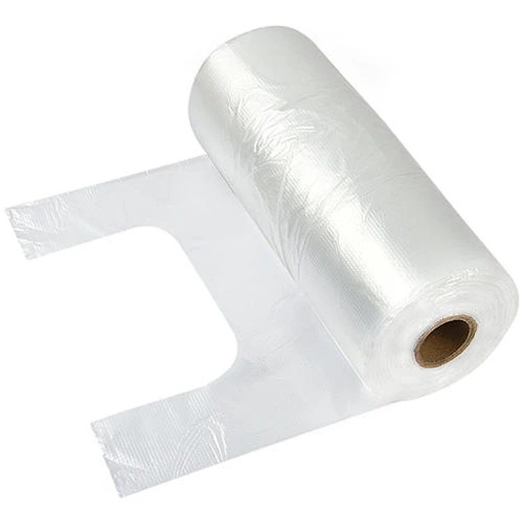 Hot Sale Best Price Transparent Food Grade PE T-shirt Plastic Bag Food Cling Wrap Food Storage Bag T-shirt carryout bags