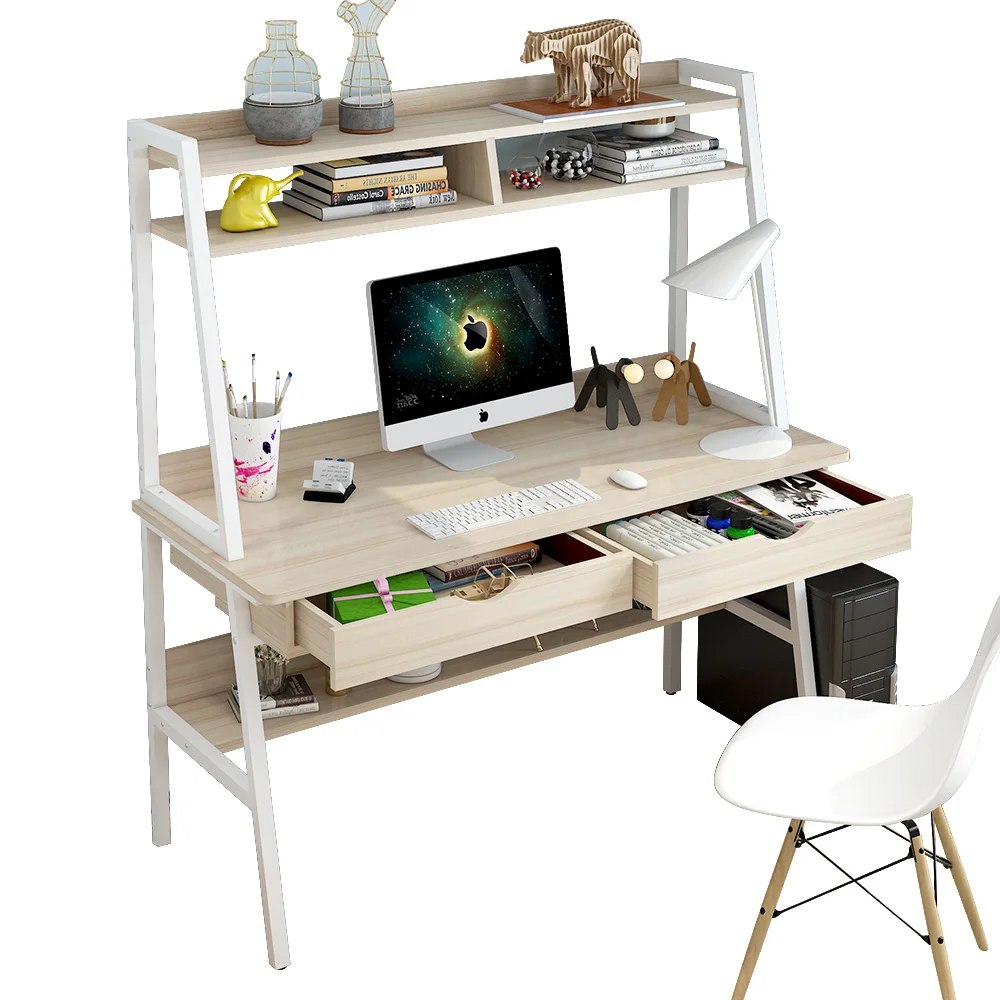 
gaming table computer office desk modern design with bookshelf corner student study writing home office table desk 
