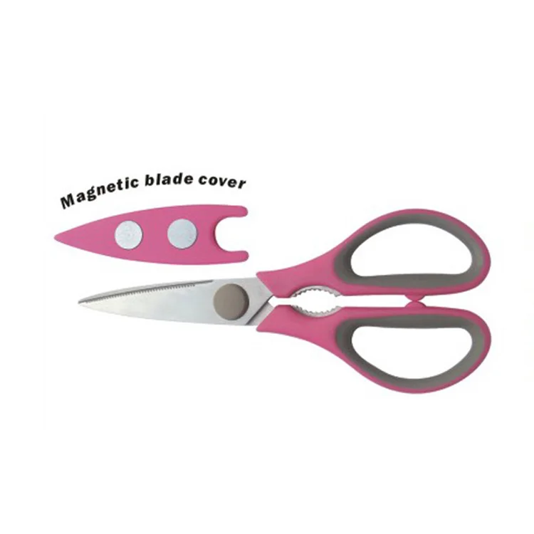 Magnet Cover Chicken Fish Bone Walnut Scissor, Multifunctional Kitchen Scissors