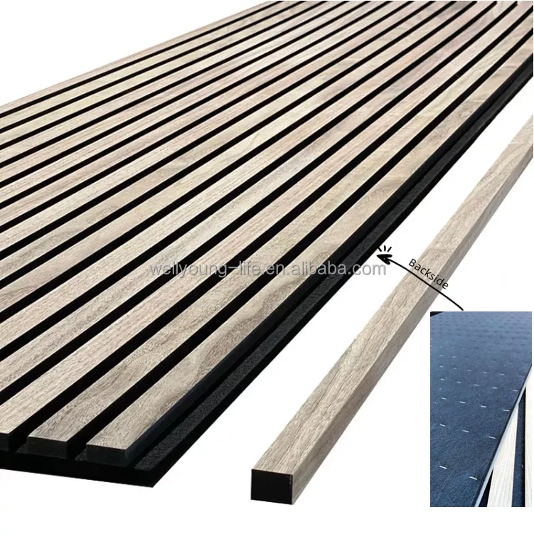 OEM accepted Akupanel woodupp wooden wall wood slats acoustic felt panel 60*240cm
