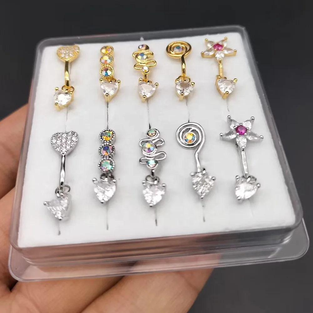 Multi Style nose cuffs for non pierced nose heart dangling   Nose Rings for Women and Men