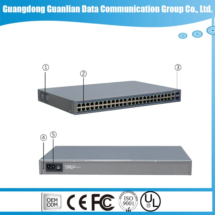 48-port L2 access switch Enterprise access equipment Gigabit network monitoring switch