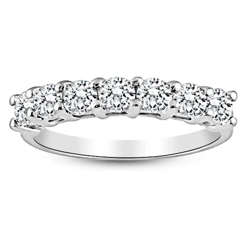 1 Carat 18K White Gold Round LAB GROWN DIAMOND Wedding Anniversary Stackable Ring Band Value Collection
