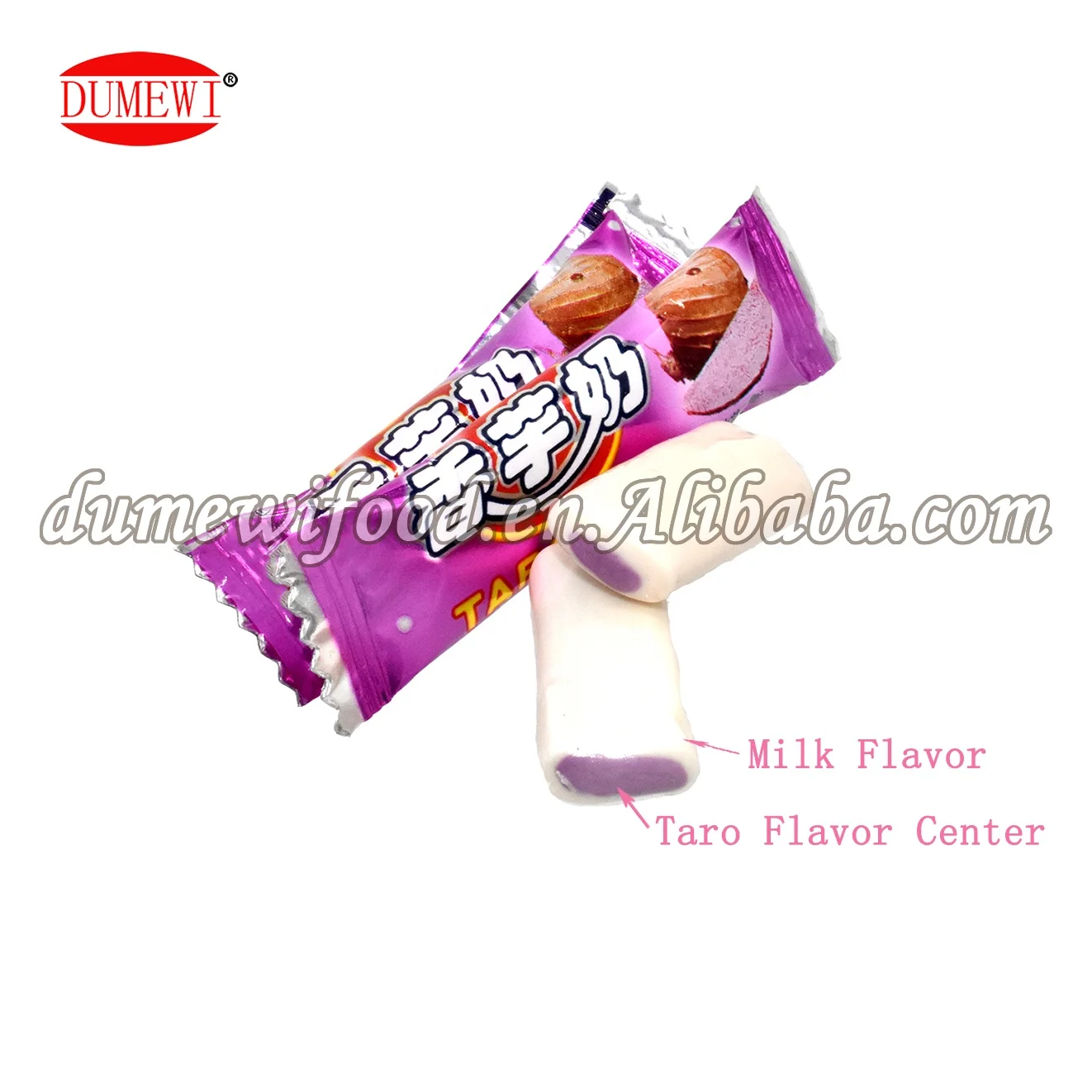 Soft Milk Candy and Center Filled Taro Flavor Milk Candy