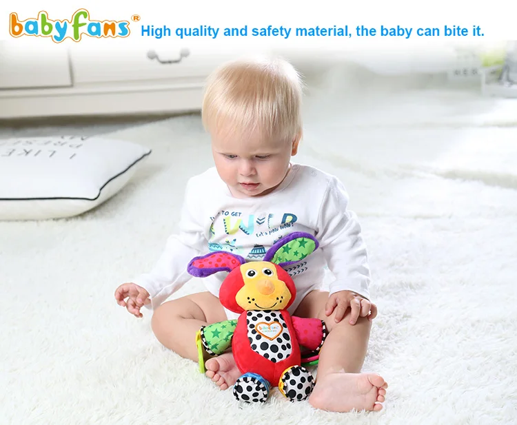 baby music puppy dog stroller hanging toys plush animal rattle