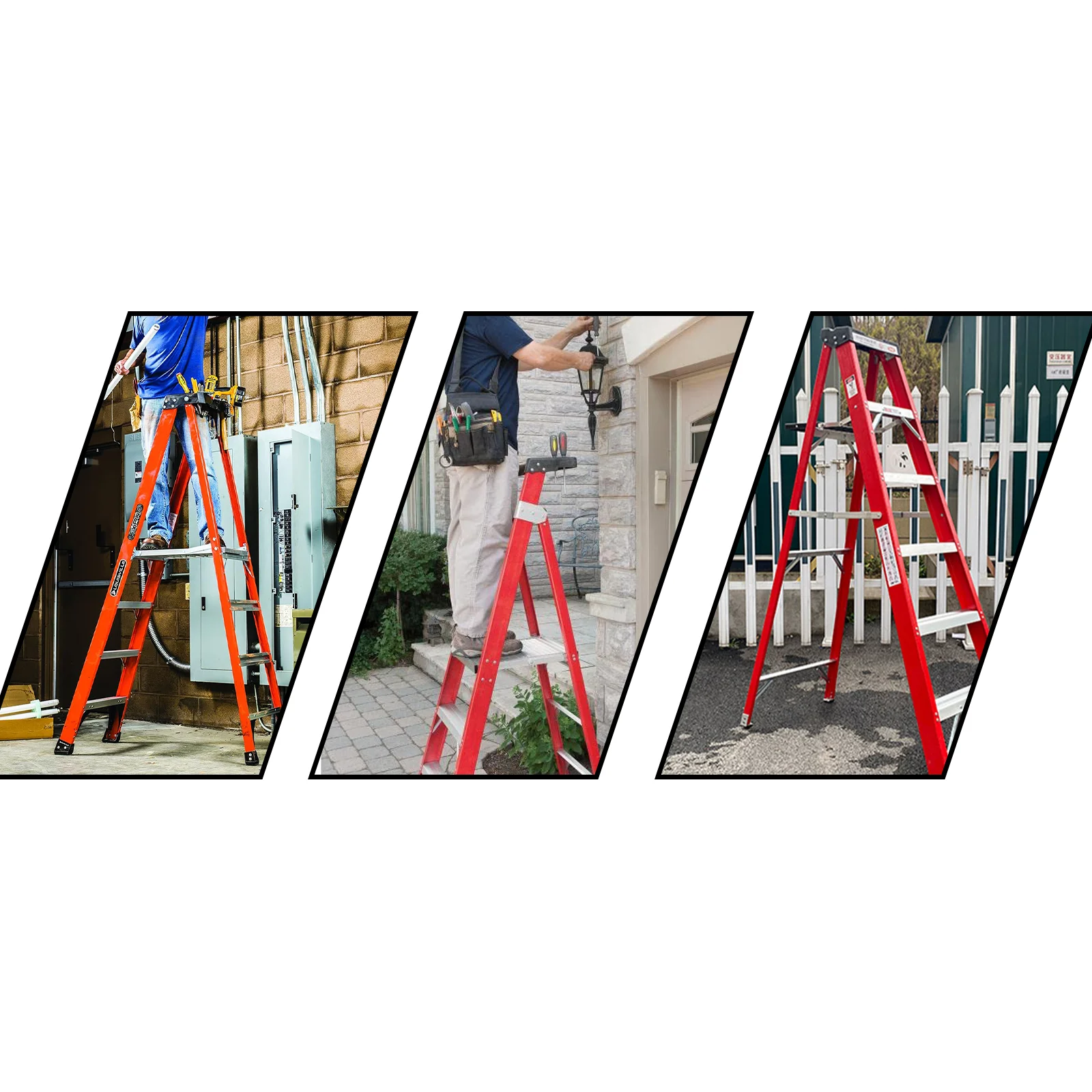 Single and Double Side FRP Fibreglass Ladder Library Ladder scala Tripod Ladders For Sale Factory Supply