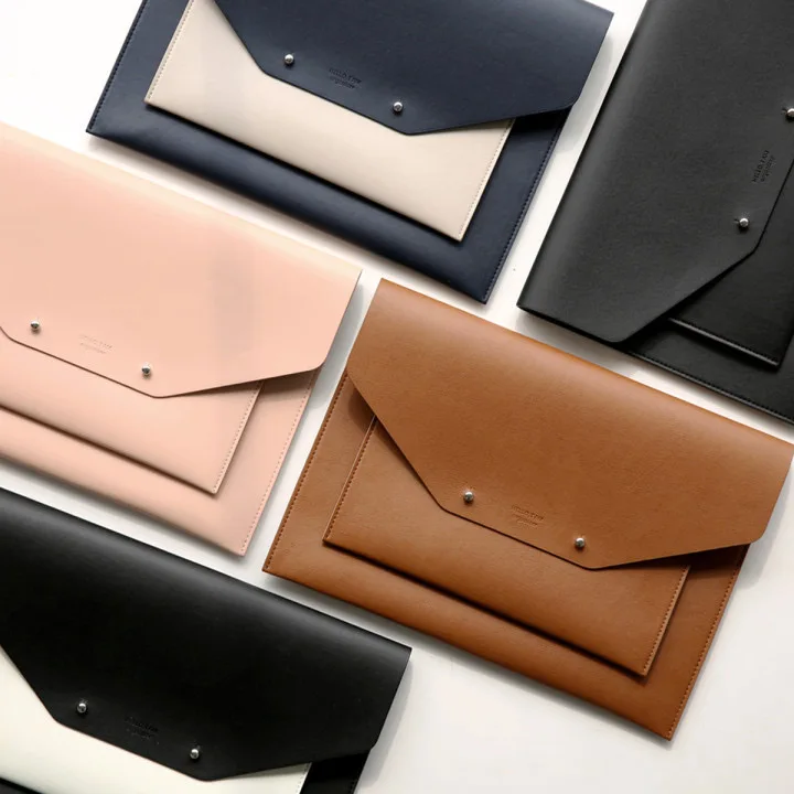 PU Leather Laptop Sleeve Case Wholesale Durable Laptop Pouch Computer case with Large Capacity