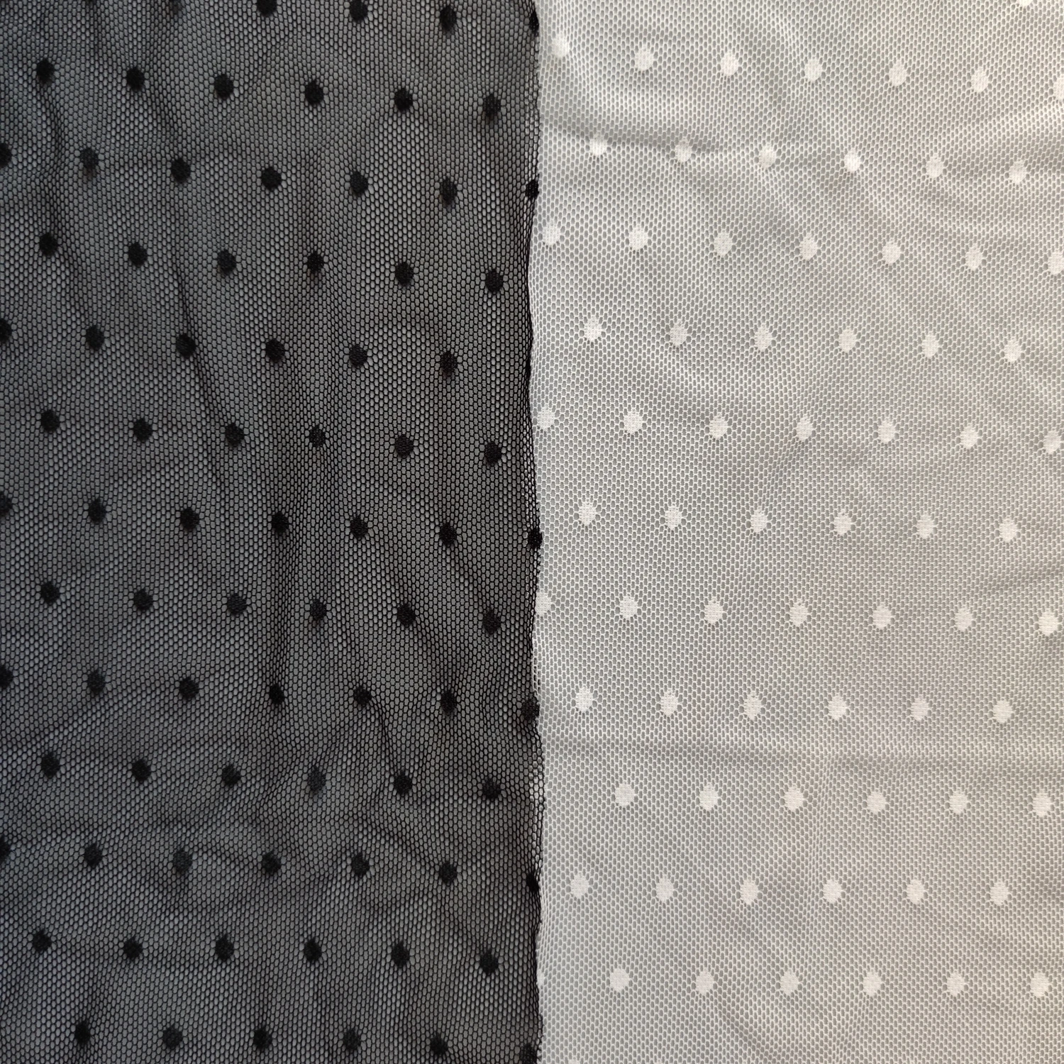 polka dots lace tulle fabric with two way stretch