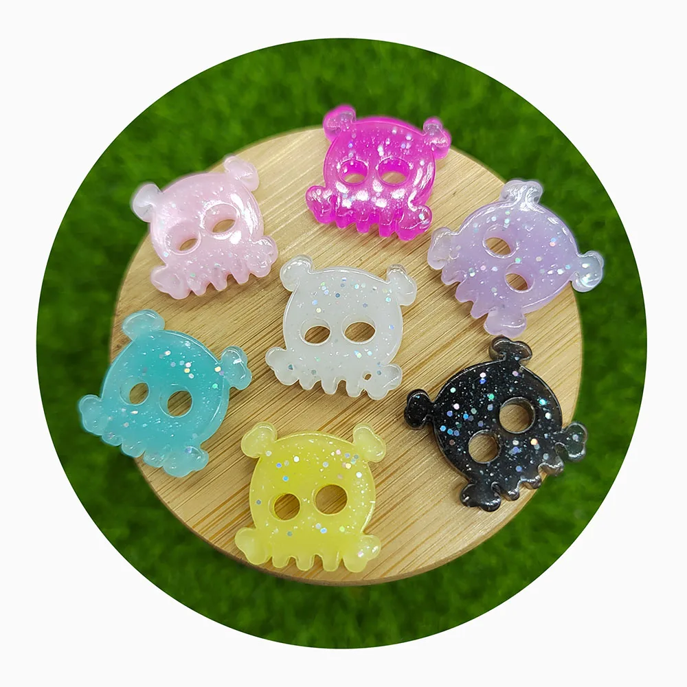 Resin Cartoon Bowknot Ghost Flatback Cabochon Figurines Appliques Home Decor Crafts DIY Halloween Scrapbook