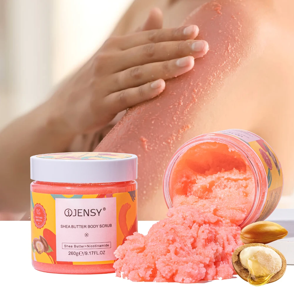 Private Label Wholesale Multivitamin Organic Vegan Exfoilating Skin Care Whitening Brightening Shea Butter Bulk Sugar Body Scrub