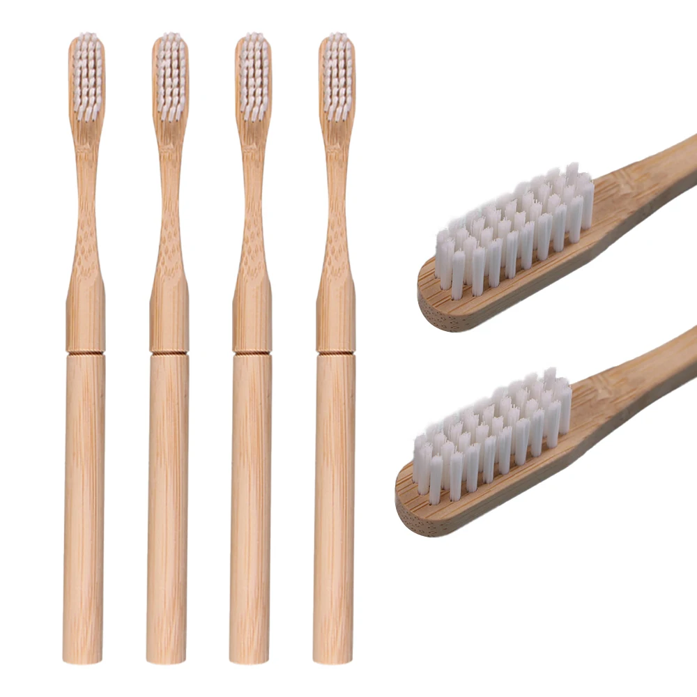 Hot Selling OEM Bamboo Toothbrush Replaceable Head Soft Medium Bristle Adult/Child Toothbrush Round Bamboo Extra Logo