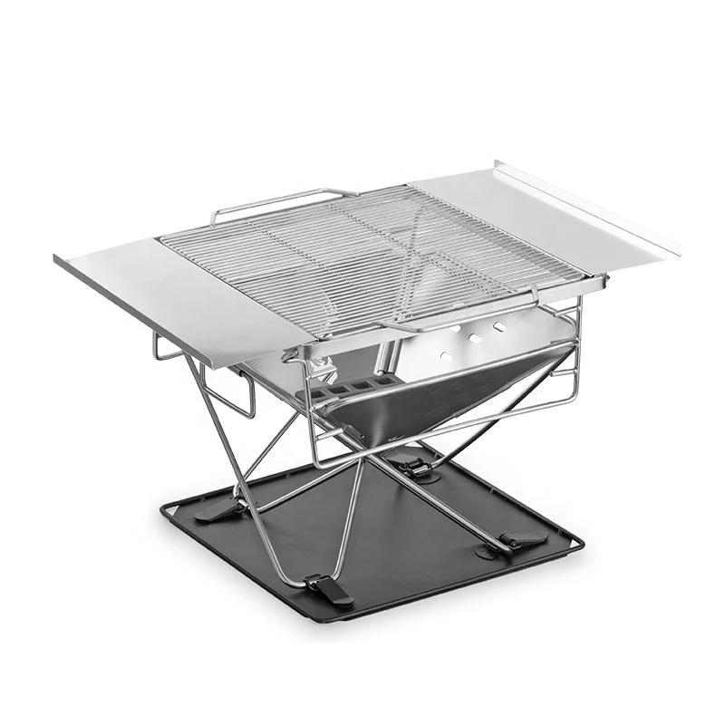 Outdoor Folding fire pit station barbecue wood Portable Outdoor Home Camping Adjustable 2 Layers Aluminum Camping Solo Stove