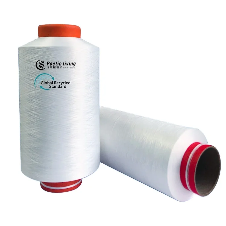 Дешевая высокопрочная 100% dty fdy poy переработанная полиэфирная нить
