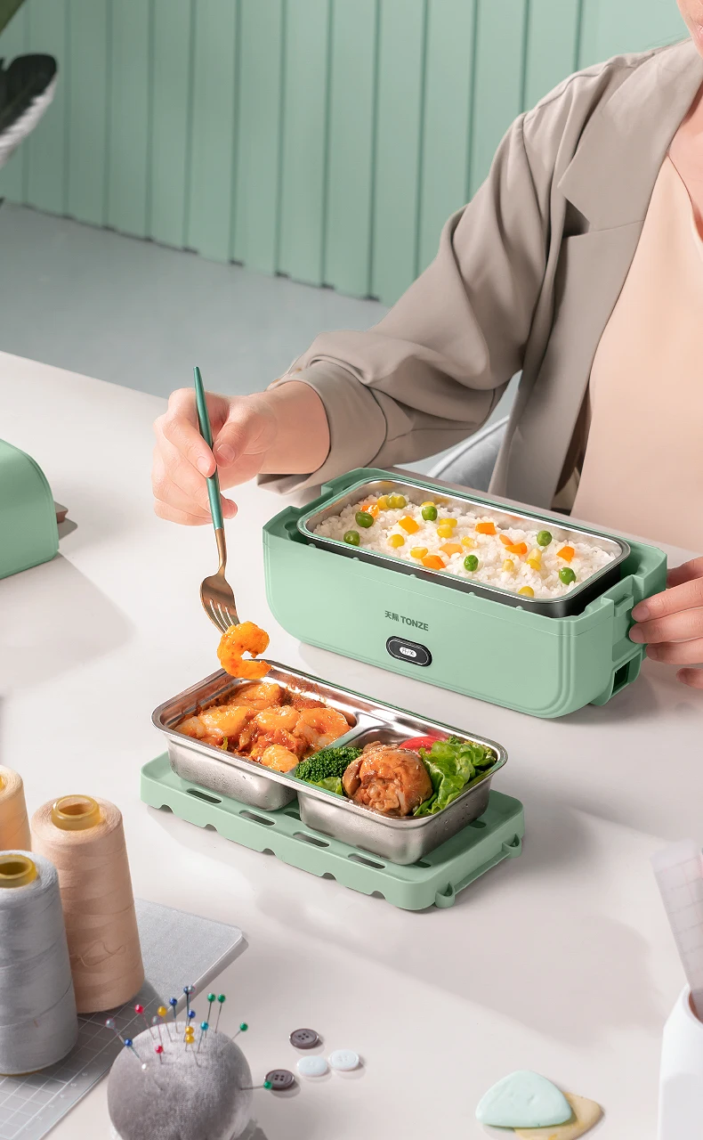 In Stock 220V Faster Food Heater Heated Electric Lunch Box Stainless Steel Portable Electric Lunch Box For Office