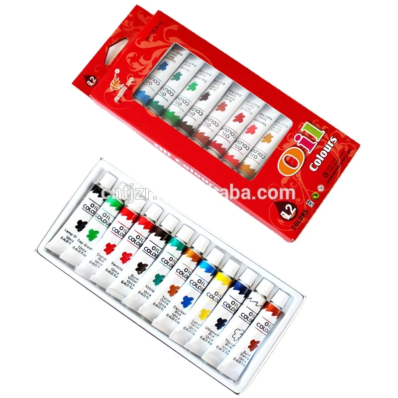 Professional Best quality  Oil  painting for children 12ml 12 colors oil color paint set