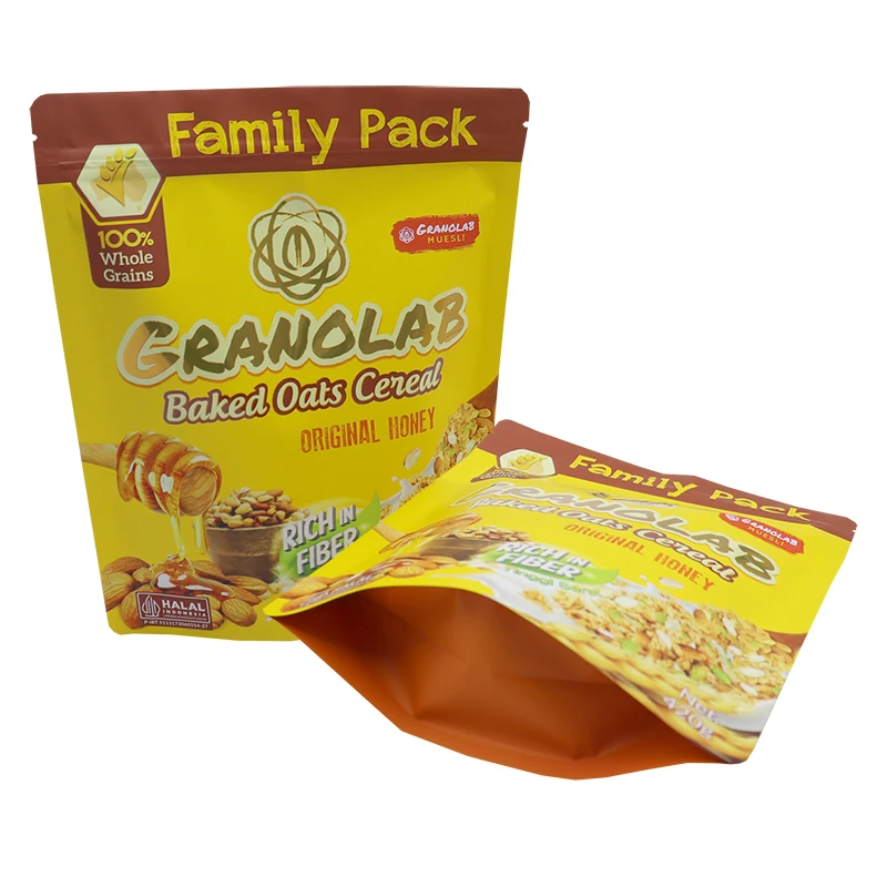 Eco Friendly Customized Print 400g Packaging Bag Recyclable Stand Up Pouch Aluminum Foil Frozen Food Oats Tea Coffee Bag