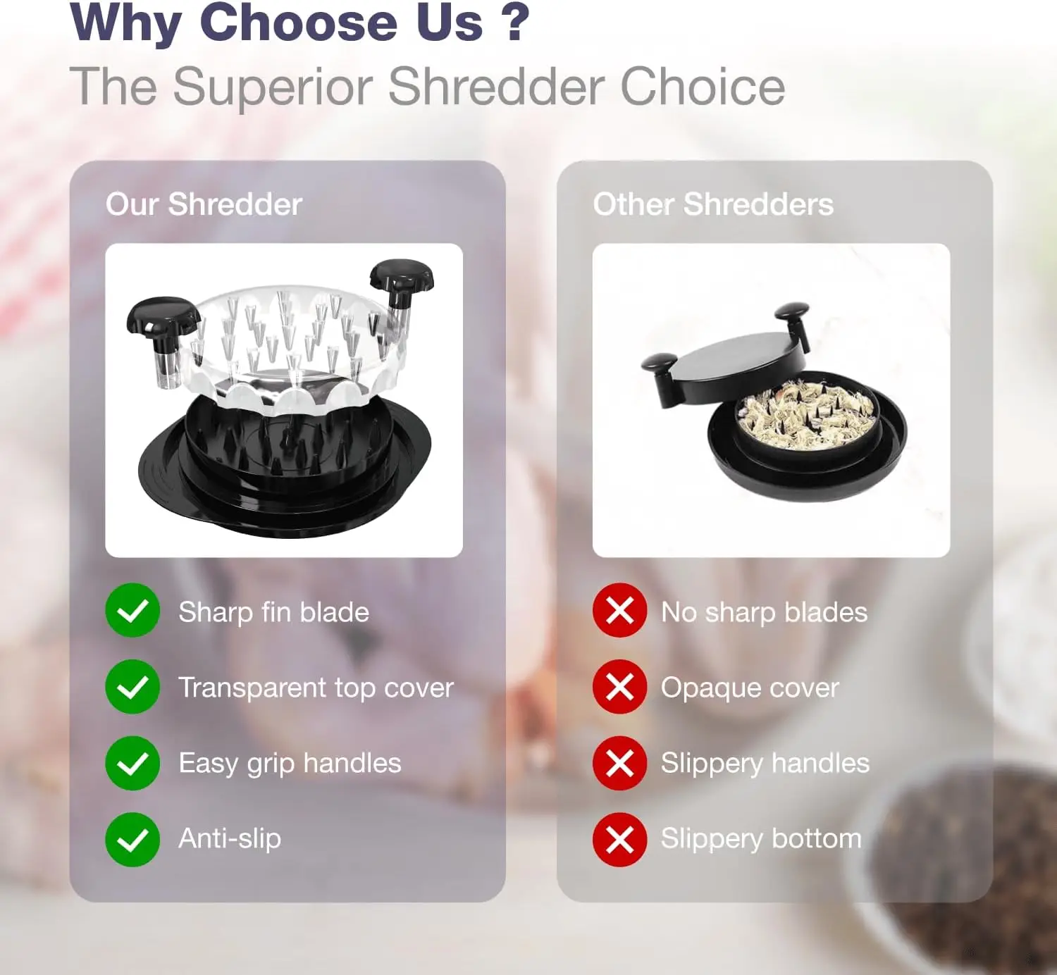 2024 Kitchen Chicken Shredder Large Chicken Breast Shredder Tool Twist Meat Shredder Machine with Handle for Pork Beef