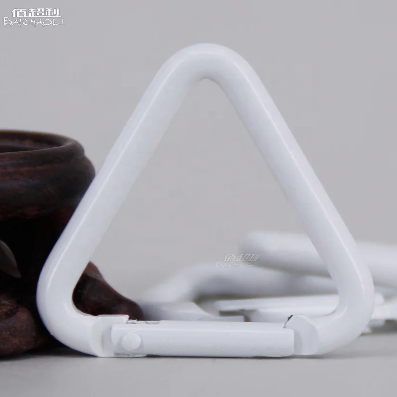 baichao 5# white triangle Aluminum alloy Logo can be customized  spring hook carabiner