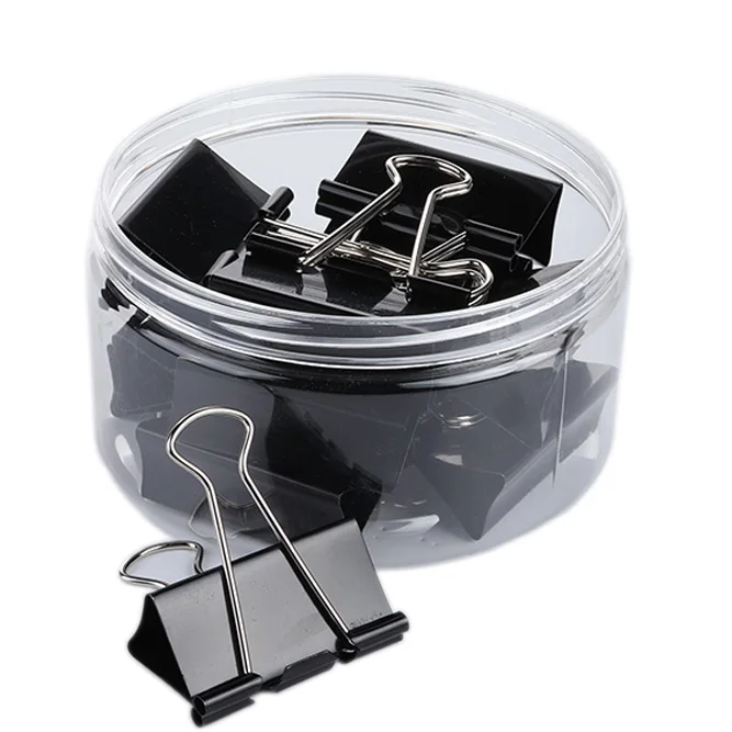 Paper Clip 60pcs Metal Binder Clips Black Grip Clamps Paper Document Clips