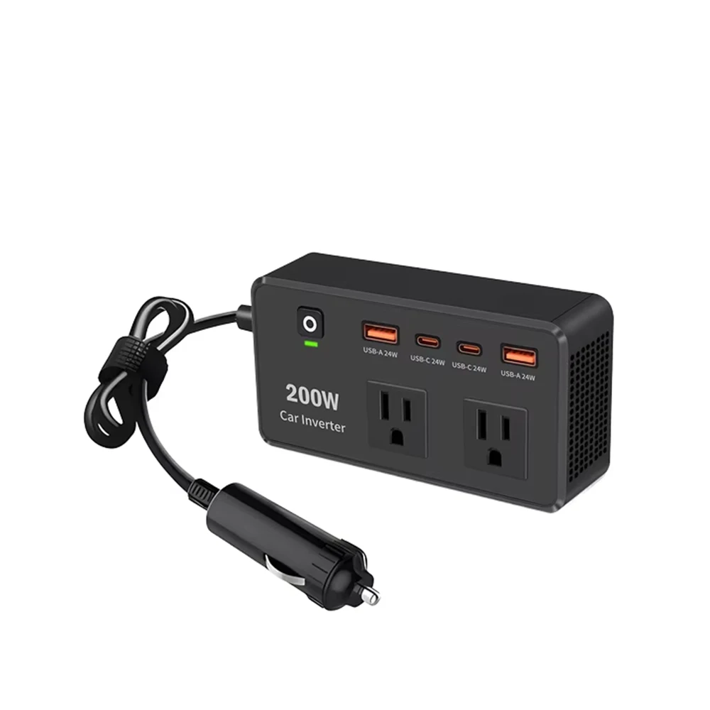 High Quality 200W DC/AC Mini Converter 110W High Efficiency Inverter for Car Power and Solar 12V 110V 60Hz Output Frequency