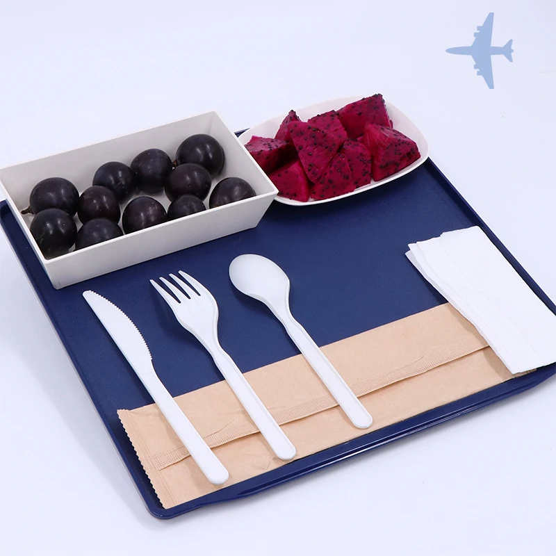Avio Pack 2/3 Atlas Custom Inflight Square Plastic Non Slip Tray Airline Food Tray ABS Plastic Tray