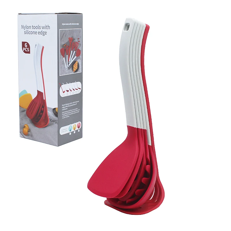 wholesale kitchen Nylon Kitchen Utensil Set with silicone edge