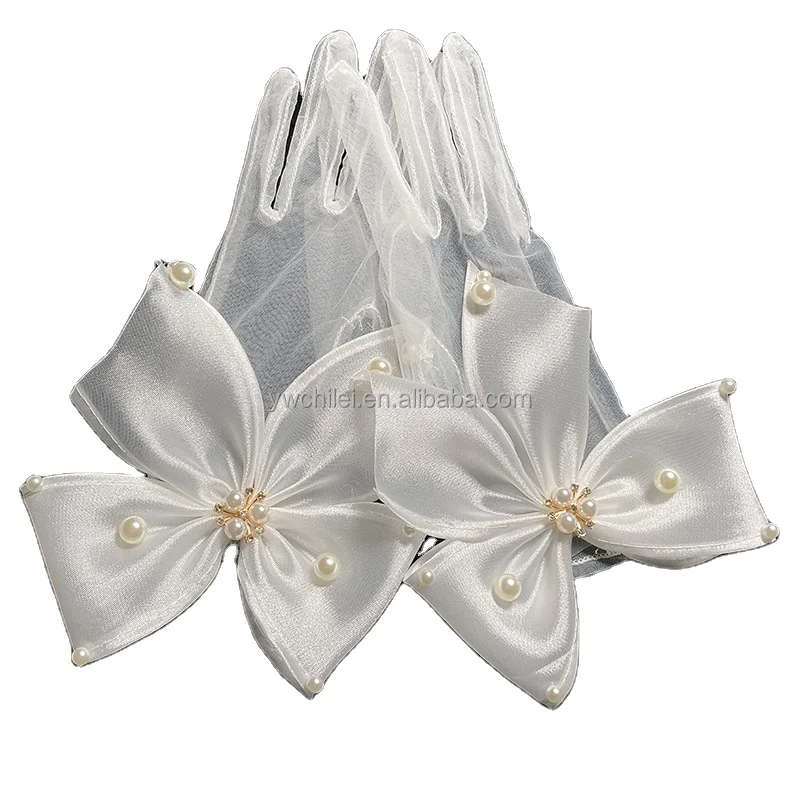 FlOWER Short Lace  MESH Wedding  Gloves