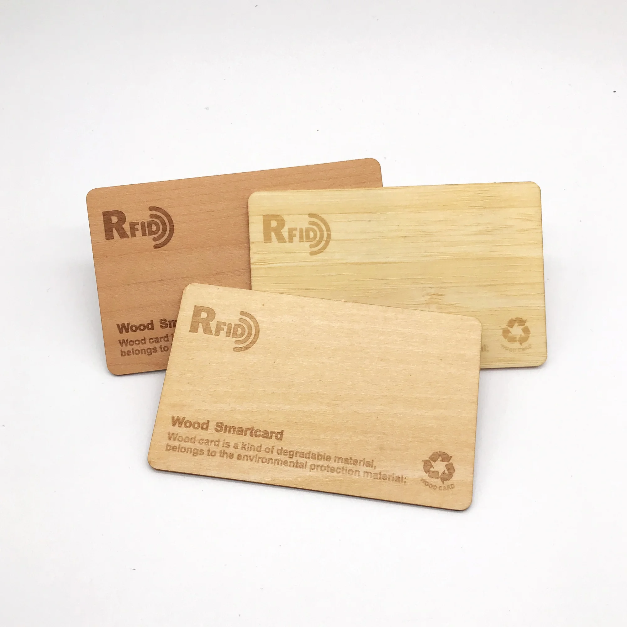 LOGO Engraving Wood RFID card with F08 chip