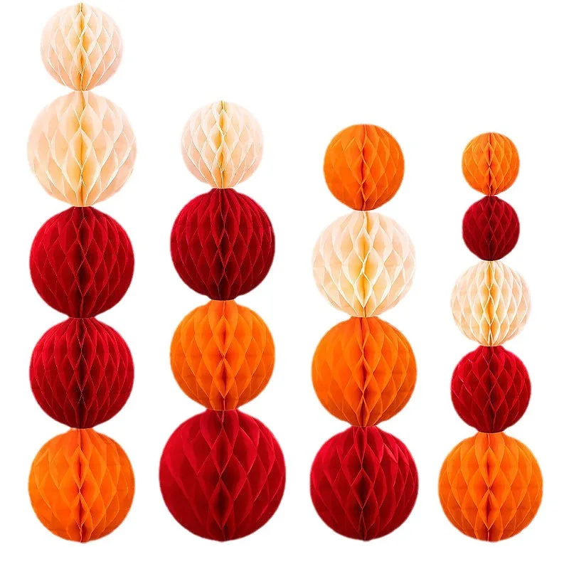 Wedding Room Layout Honeycomb Ball Background Wall Pull Flower Decoration Paper Flower Ball