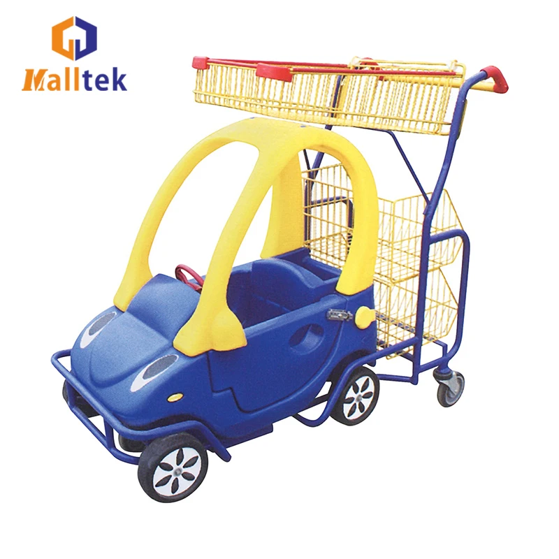 New Style Plastic Supermarket Kids Shopping Cart Toy Trolley