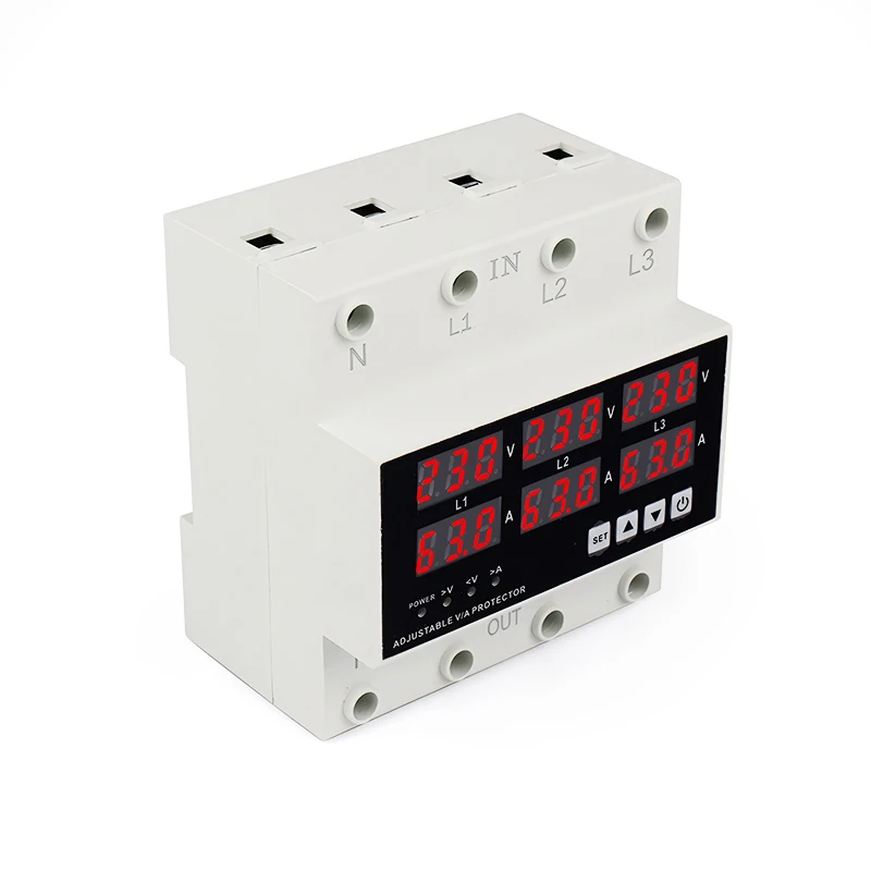 AC 230V Three Phase AVR over Voltage Protector Digital Indicator 50/60Hz LED Display 220V Output Voltage Stabilizer SVC Use