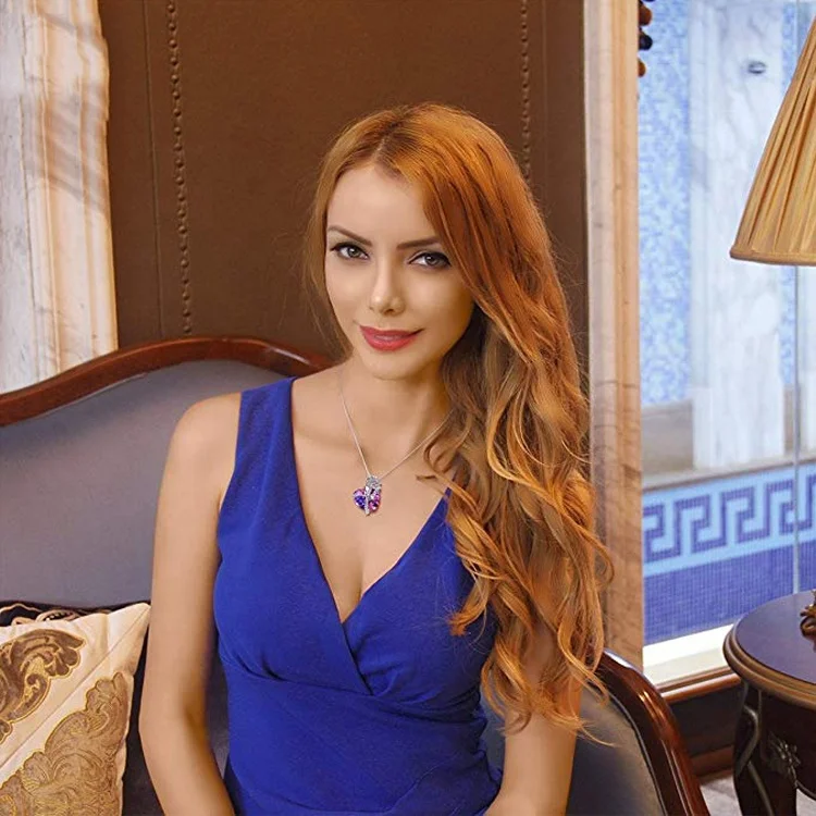 High quality Love of Rose Pendant Necklace with Austrian Crystals Jewelry for Women Gifts for Girls